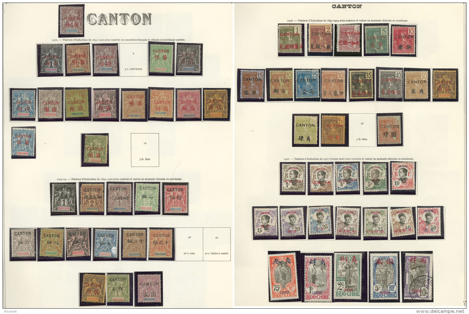 CANTON. Collection. 1901-1919 (Poste), Compl&egrave;te Sauf N&deg;4, 16, 28, 29 Et 48, Des Doubles Obl Constituant Une 2 - Andere & Zonder Classificatie