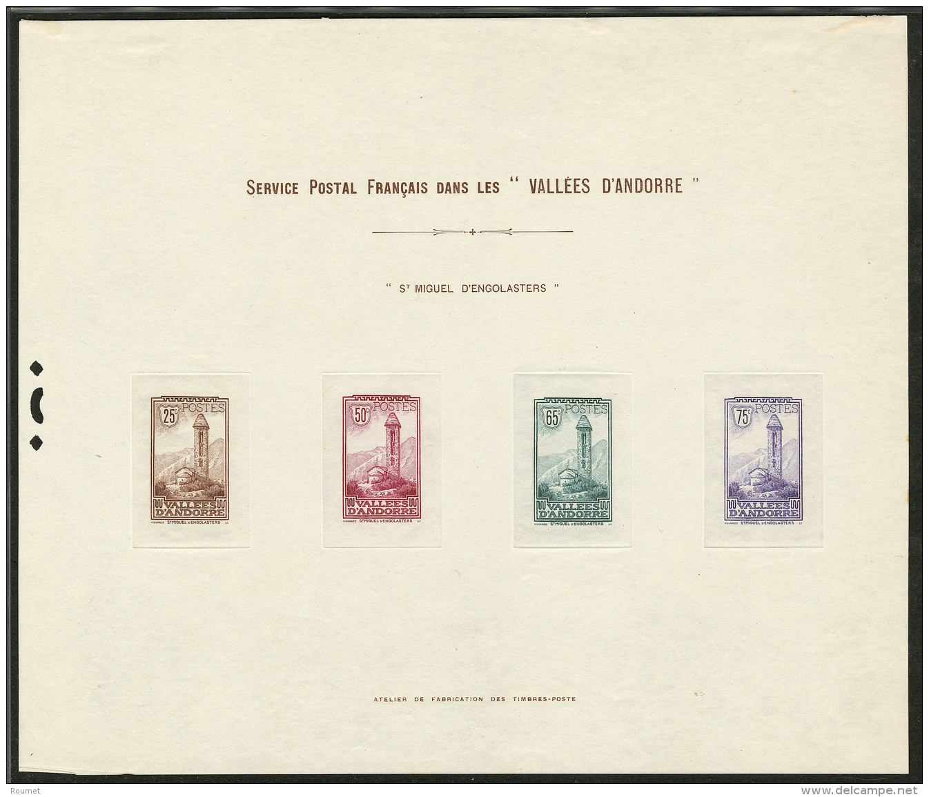 Epreuve Collective "St Miguel D'Engolasters" N&deg;31 + 35 &agrave; 37, Sans Rabat. - TB. - R (cote Maury, Tirage 200) - Andere & Zonder Classificatie