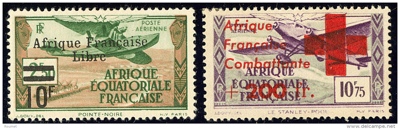 Poste A&eacute;rienne. France-Libre. Nos 20, 29 Gomme Coloniale. - TB - Andere & Zonder Classificatie