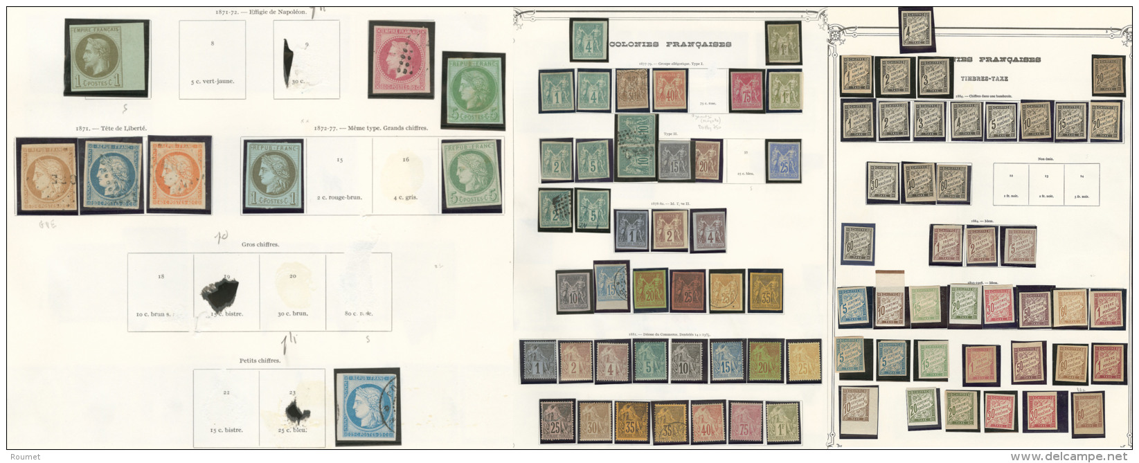 Collection. 1871-1943 (Poste, Taxe), Valeurs Moyennes Et S&eacute;ries Compl&egrave;tes, Qqs Doubles Et Obl. - TB Ou B - Other & Unclassified