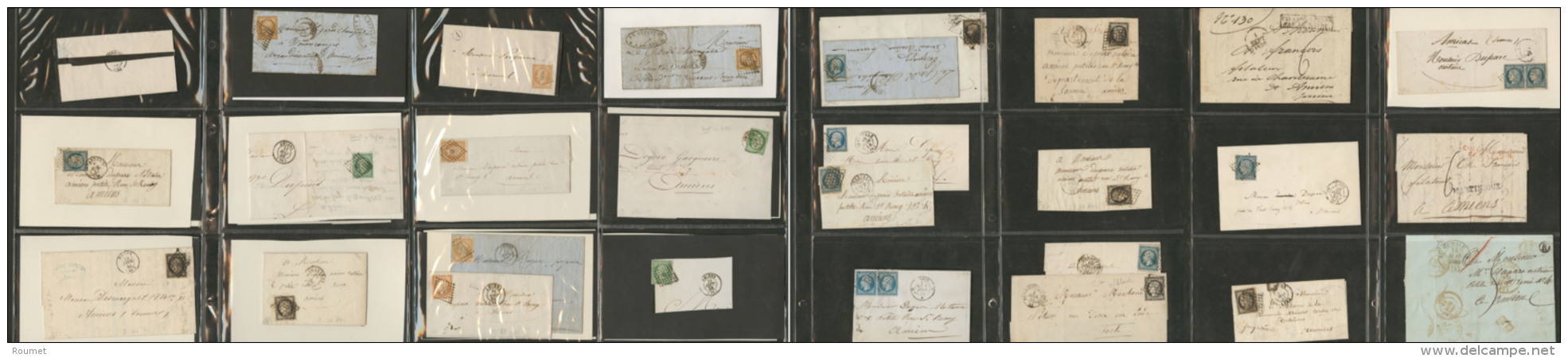 1849-1862, 90 Plis, Affts Et Obl Divers, En 1 Classeur, Tous &eacute;tats - Verzamelingen