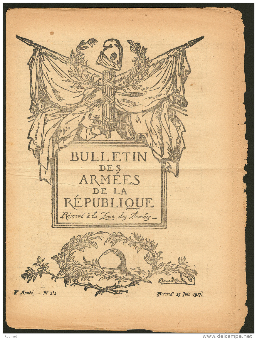 "Bulletin Des Arm&eacute;es De La R&eacute;publique". Journal N&deg;252 Du Mercredi 17 Juin 1917, Afft N&deg;137 Obl Tr& - Zonder Classificatie