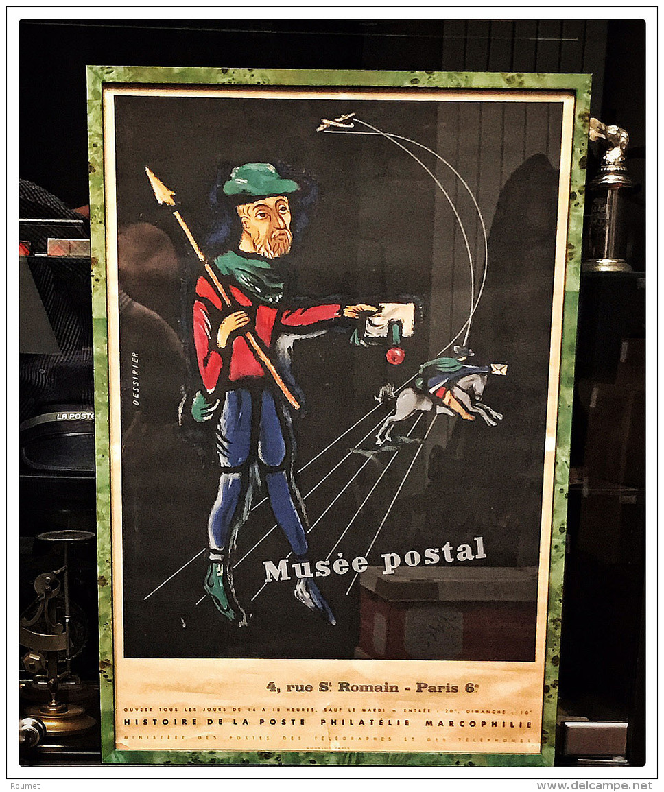 Affiche Du Mus&eacute;e Postal "4 Rue St Romain Paris 6&egrave;me", Repr&eacute;sentant Un Messager Du XVI&egrave;me, &e - Zonder Classificatie