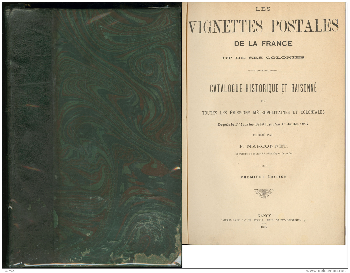 Les Vignettes Postales De La France Et Ses Colonies, Par F. Marconnet, 1&egrave;re &eacute;d. 1897, Reli&eacute; Cuir. - - Zonder Classificatie