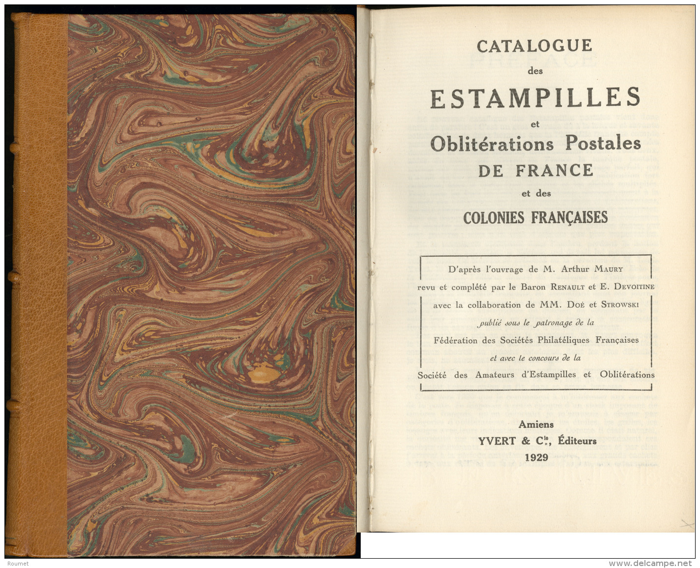 Catalogue Des Estampilles Et Obl. Postales De France, &eacute;d. 1929 Sur Papier De Hollande, N&deg;25/50, Reli&eacute; - Zonder Classificatie