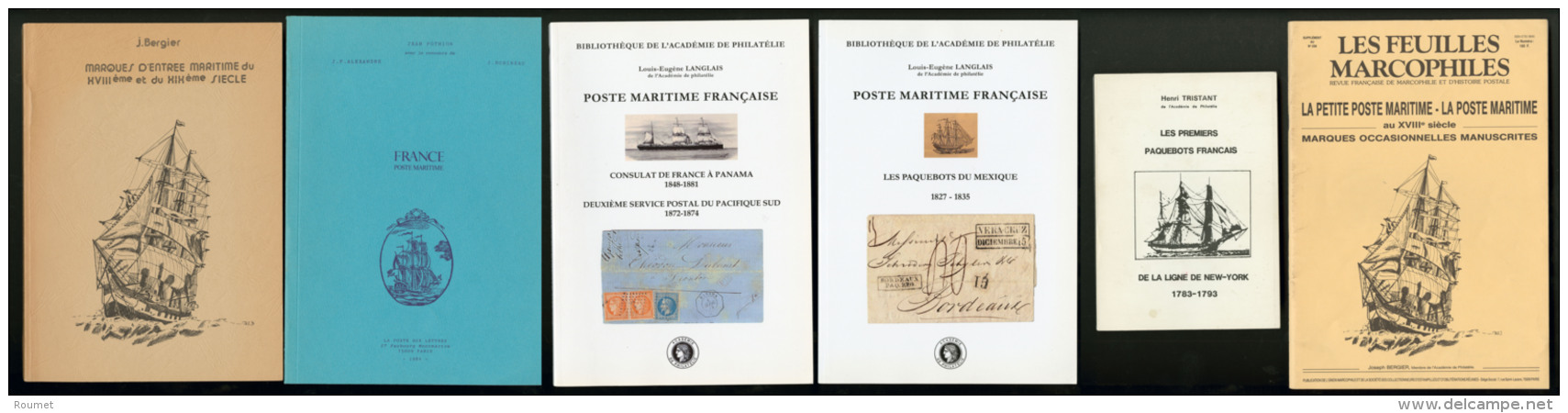 La Poste Maritime Fran&ccedil;aise, 6 Ouvrages Divers, Broch&eacute;s, Dont Pothion, Langlais, Berger, Etc. - TB - Zonder Classificatie