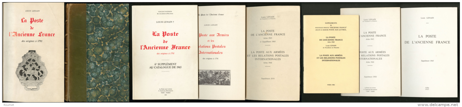 La Poste De L'ancienne France, Par L. Lenain &eacute;d. 1965, Reli&eacute; Cuir + 6 Suppl&eacute;ments Broch&eacute;s. - - Zonder Classificatie