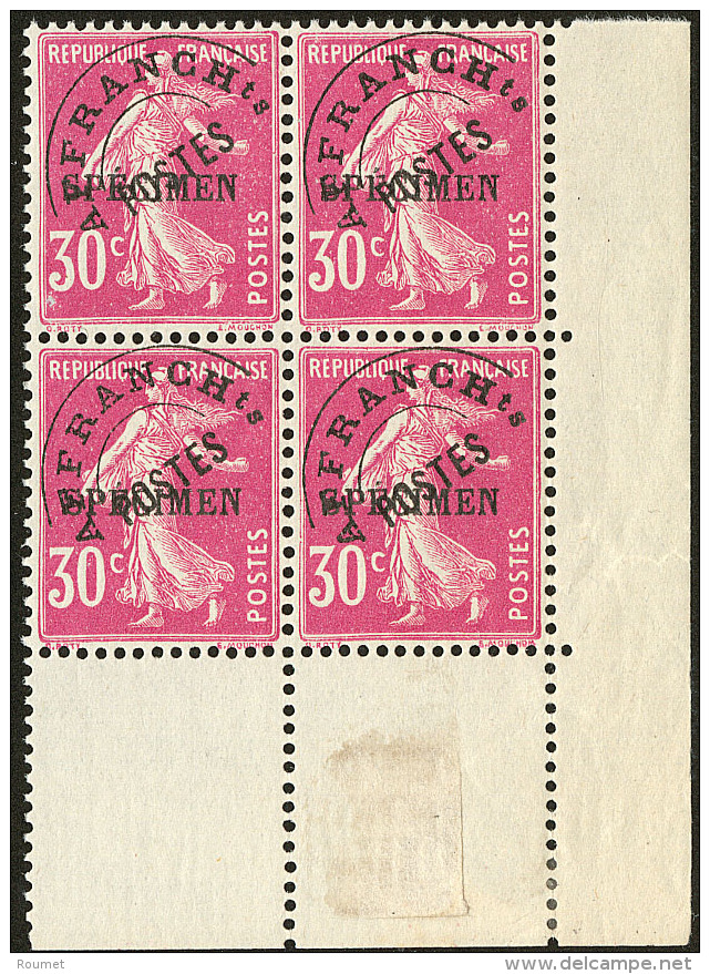 SPECIMEN. Pr&eacute;oblit&eacute;r&eacute;s. No 88, Bloc De Quatre Cdf. - TB - Cursussen