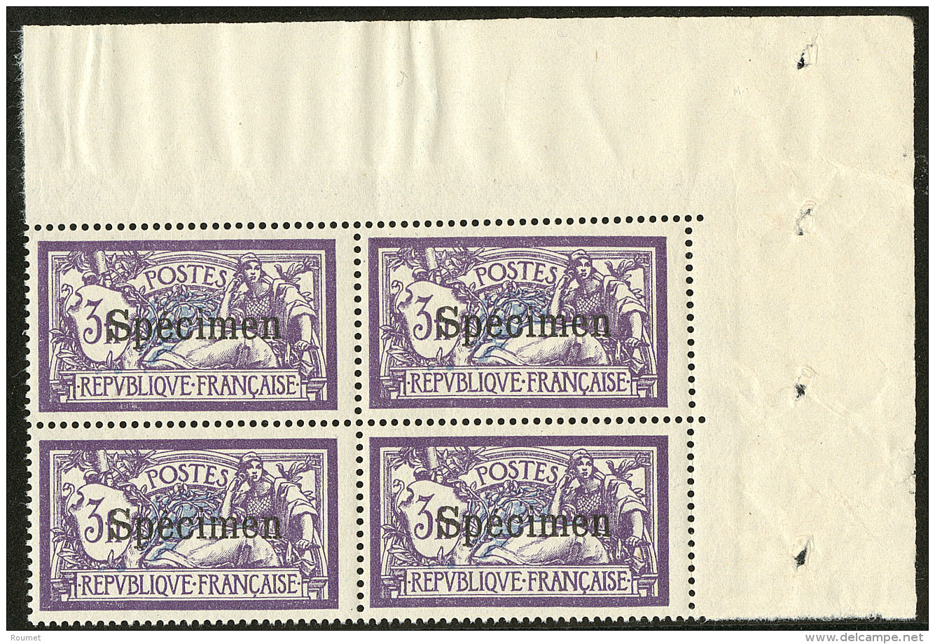 SPECIMEN. Merson. No 67, Bloc De Quatre Cdf. - TB - Cursussen