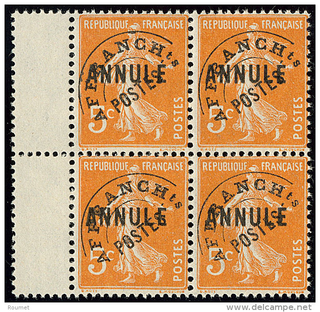 ANNULE. Pr&eacute;oblit&eacute;r&eacute;s. No 44, Bloc De Quatre Bdf. - TB - Cursussen