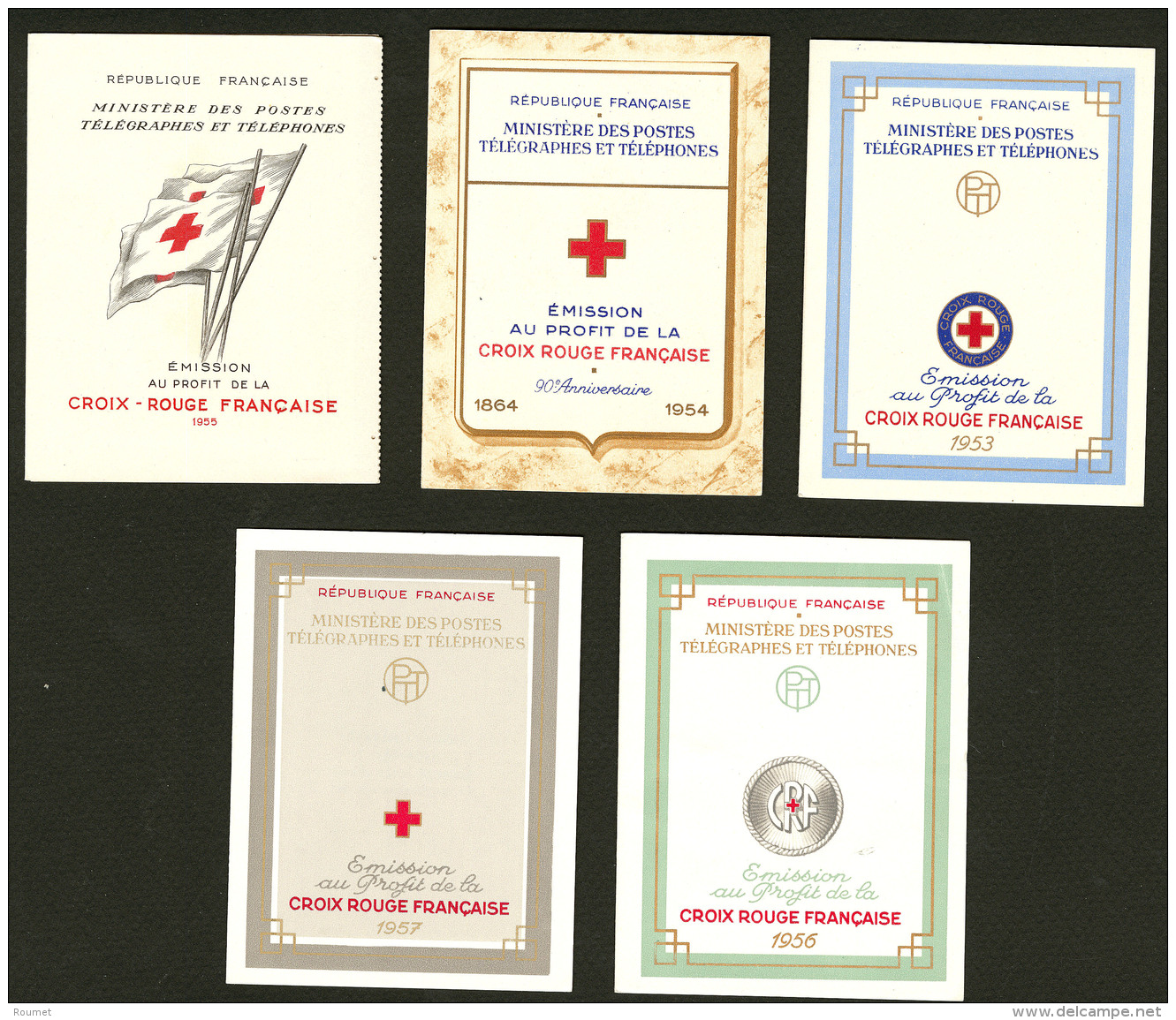 Croix-Rouge. Collection. 1953-1957, 5 Carnets. - TB - Rode Kruis