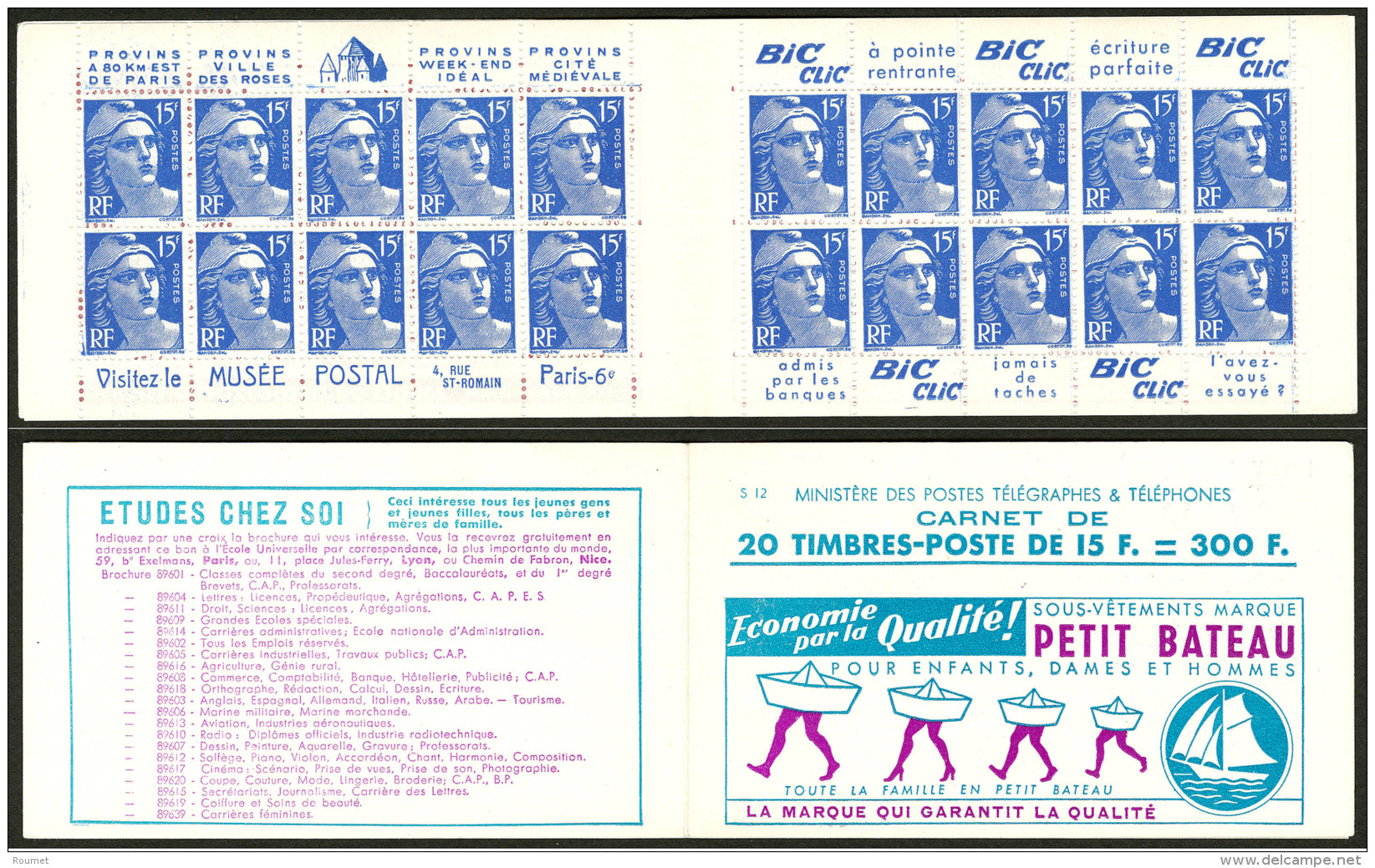 No 886C21, Carnet De 20t, S.12. - TB - Altri & Non Classificati