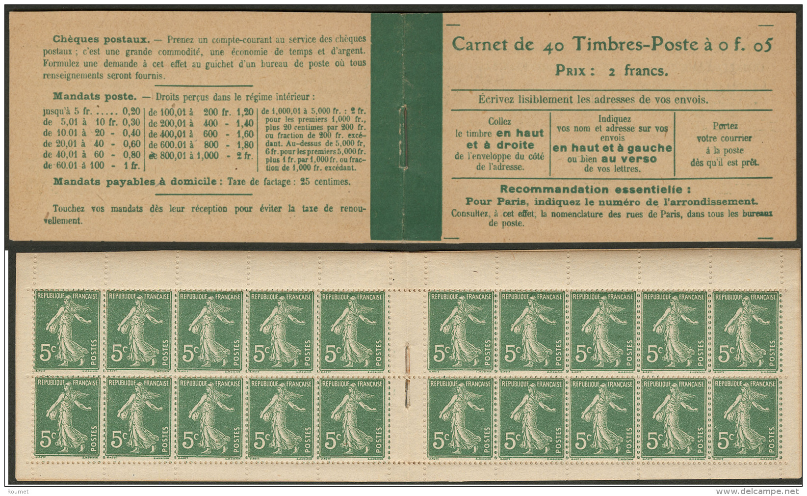 No 137 C9, Carnet De 40t, "Loi Du 29 Mars 1920". - TB - Andere & Zonder Classificatie