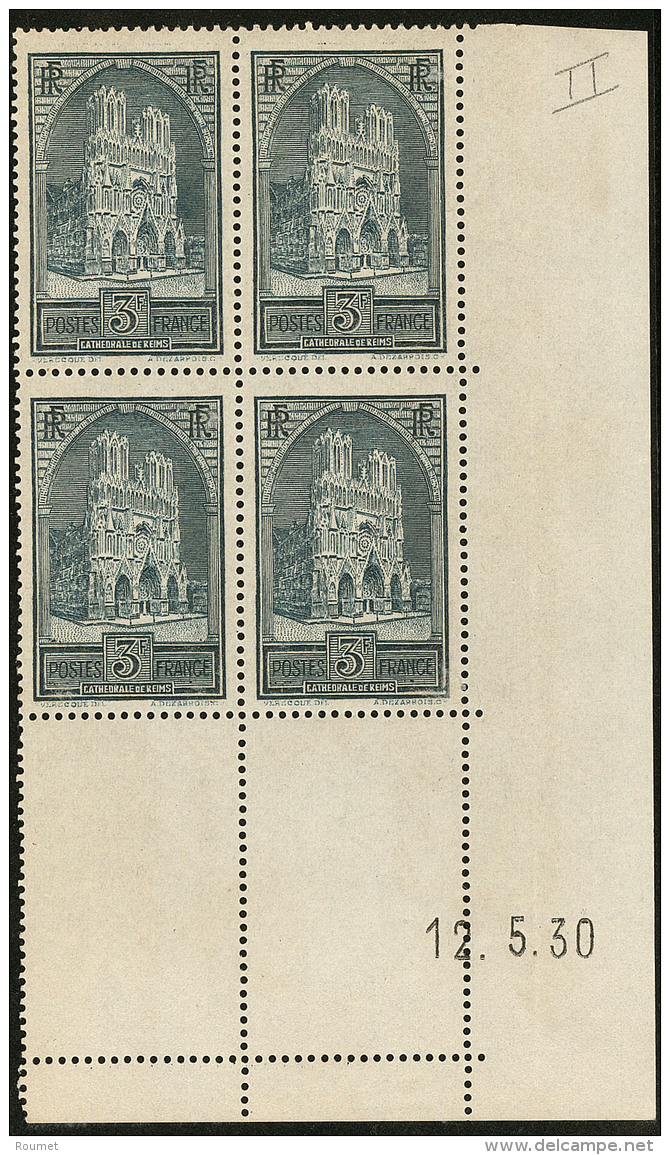 Cath&eacute;drale De Reims. No 259II, Bloc De Quatre Cd 12.5.30, Deux Ex *. - TB - Andere & Zonder Classificatie