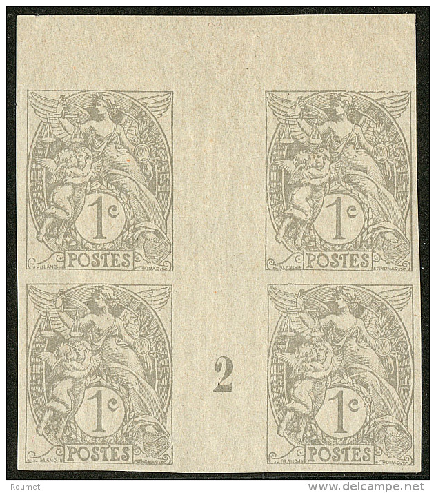 Type Blanc. No 107, Bloc De Quatre Mill. 2, Bdf, La Paire Sup&eacute;rieure *. - TB - Zonder Classificatie