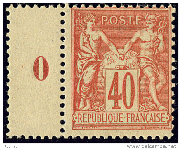 No 94, Rouge-orange, Bdf Avec Mill. 0, Centrage Courant Mais Tr&egrave;s Frais Et TB - 1876-1878 Sage (Type I)