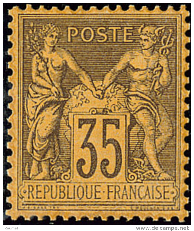 No 93, Violet Gris Sur Jaune, Tr&egrave;s Frais Et Bien Centr&eacute;. - TB - 1876-1878 Sage (Type I)