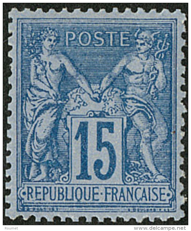 No 90a, Bleu Vif Sur Bleu, Tr&egrave;s Frais Et Bien Centr&eacute;. - TB - 1876-1878 Sage (Type I)