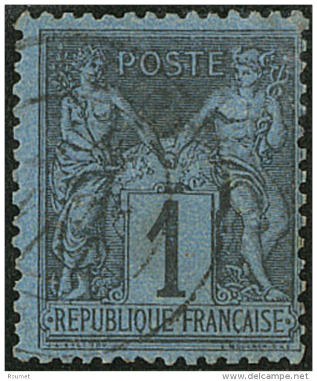 Bleu De Prusse. No 84, Petite R&eacute;paration Dans Un Angle Mais TB D'aspect. - R - 1876-1878 Sage (Type I)