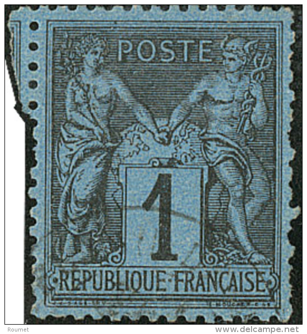 Bleu De Prusse. No 84, Dents Courtes Et Pli, TB D'aspect. - R - 1876-1878 Sage (Type I)