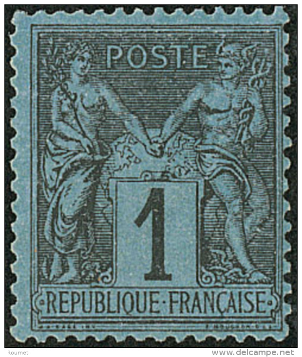 Bleu De Prusse. No 84, Nuance Fonc&eacute;e Et Tr&egrave;s Belle Gomme, Superbe. - RR - 1876-1878 Sage (Type I)