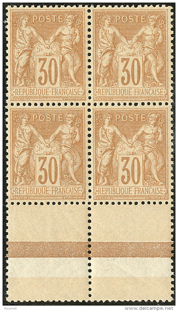 No 80, Brun-jaune, Bloc De Quatre Bdf, Tr&egrave;s Frais Et Bien Centr&eacute;. - TB - 1876-1878 Sage (Type I)