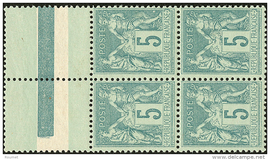 No 75, Vert, Bloc De Quatre Bdf, Tr&egrave;s Frais. - TB - 1876-1878 Sage (Type I)