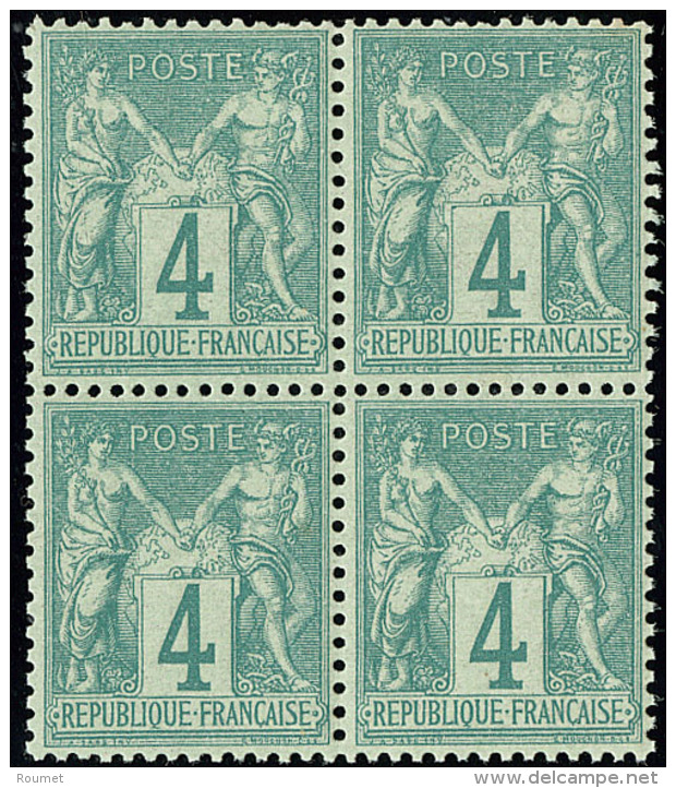 No 63, Bloc De Quatre, Tr&egrave;s Frais Et Centr&eacute;. - TB - 1876-1878 Sage (Type I)