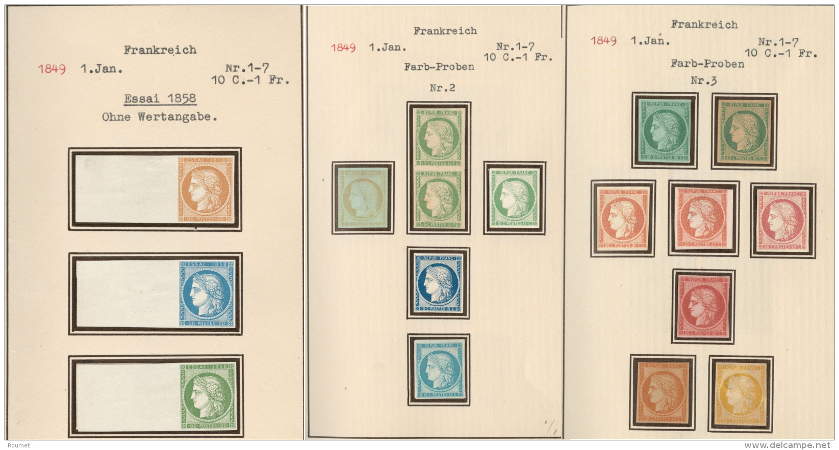 Collection. 1849-1870 (Poste), Papiers Et Couleurs Divers Dont Des Ex Bloc De Quatre, Bel Ensemble. - TB - Andere & Zonder Classificatie