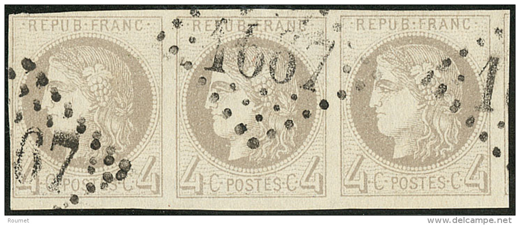 No 41II, Bande De Trois Obl Gc 1667, Un Voisin. - TB - 1870 Uitgave Van Bordeaux