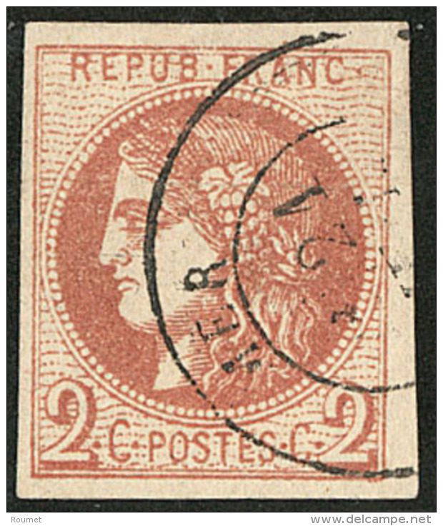 No 40IIa, Obl Cad, Pli Horizontal Mais TB D'aspect - 1870 Uitgave Van Bordeaux