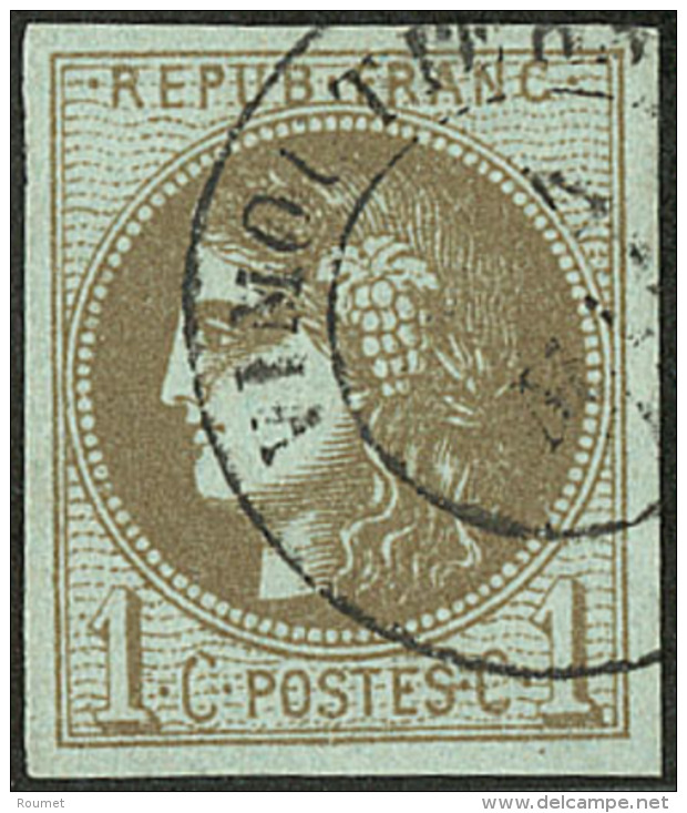 No 39IIIn, Olive Bronze, Pos. 3, Obl Cad. - TB - 1870 Uitgave Van Bordeaux