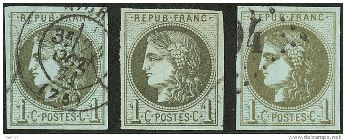 Nos 39I, 39Ia, 39IIIk, Pos. 11, 5 Et 13, Nuances. - TB - 1870 Uitgave Van Bordeaux