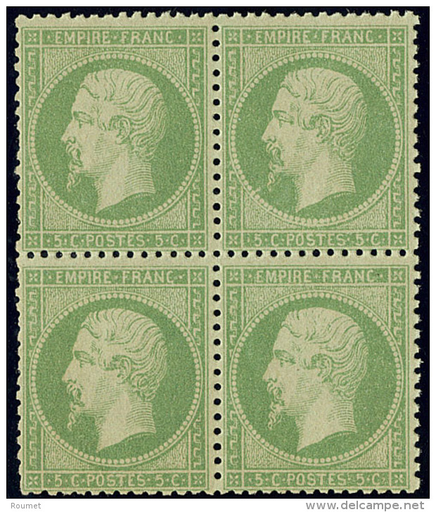 No 20, Bloc De Quatre, Des Dents Irr&eacute;guli&egrave;res Sinon TB - 1862 Napoleon III