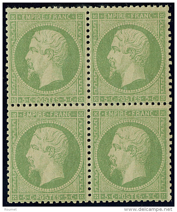 No 20, Vert, Bloc De Quatre, Tr&egrave;s Frais. - TB - 1862 Napoleon III