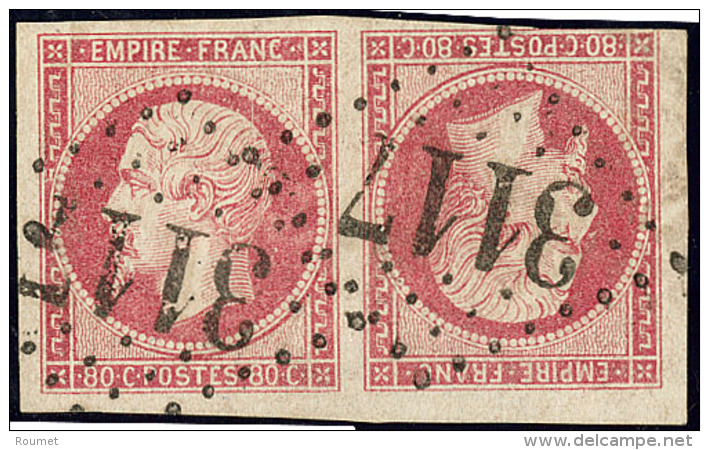 T&ecirc;te-b&ecirc;che. No 17B, Paire Cdf (cases 149-150), Un Ex Filet Touch&eacute; Mais Tr&egrave;s Frais Et TB D'aspe - 1853-1860 Napoleon III