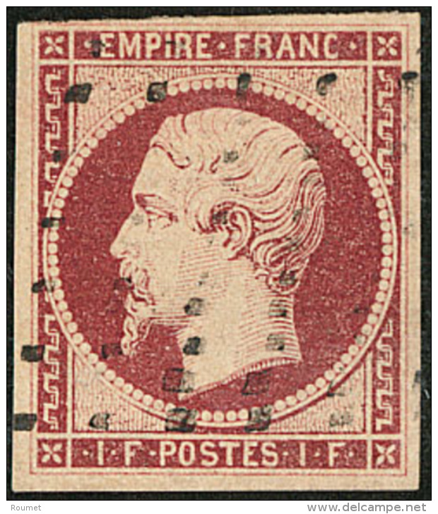 No 18, Obl Gros Points, Tangent Au Filet &agrave; Gauche En Haut Mais Belle Nuance Et Jolie Pi&egrave;ce. - TB. - R - 1853-1860 Napoleone III