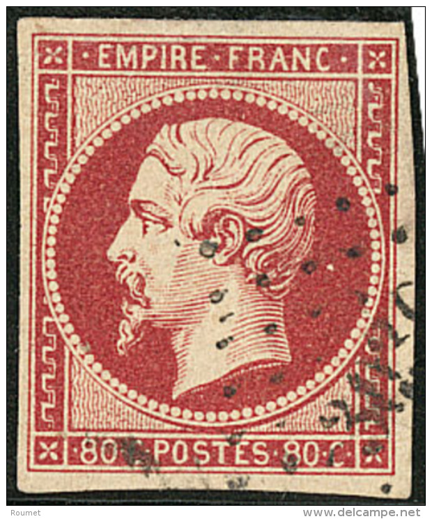 No 17Ae, Vermillonn&eacute; Fonc&eacute;, Froissure Dans Un Angle Mais Belle Nuance. - TB - 1853-1860 Napoleone III