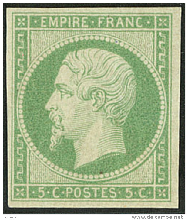 No 12b, Vert-jaune, Tr&egrave;s Frais. - TB. - R - 1853-1860 Napoleon III