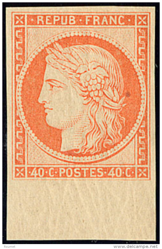 R&eacute;impression. No 5h, Orange, Bdf, Tr&egrave;s Frais. - TB - 1849-1850 Cérès