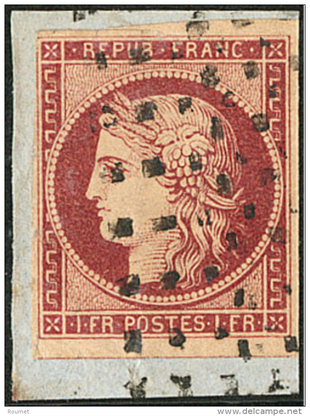 No 6c, Obl Gros Points Sur Petit Fragment, D&eacute;fauts Mais TB D'aspect - 1849-1850 Cérès