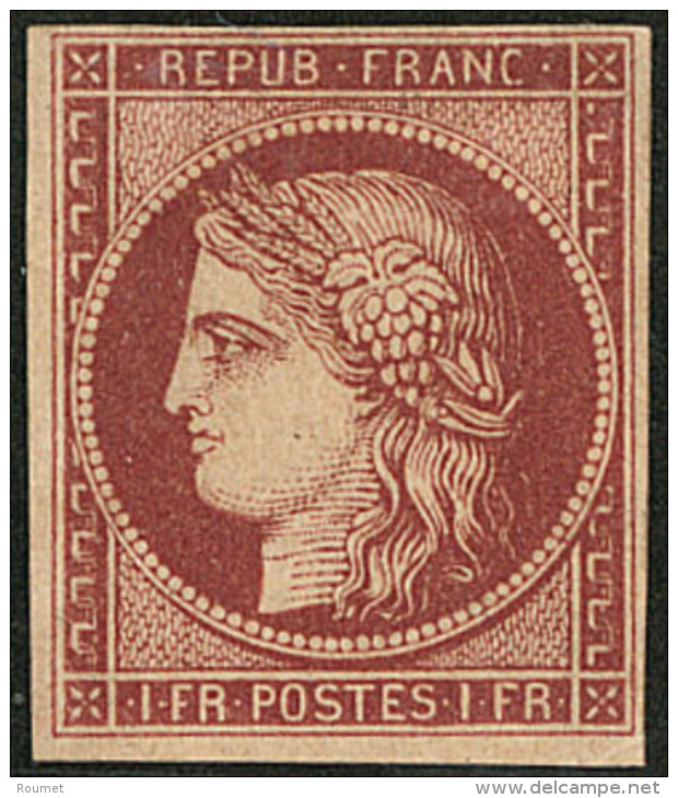 No 6b, Carmin Brun, Nuance Fonc&eacute;e, Tr&egrave;s Frais. - TB. - R - 1849-1850 Ceres