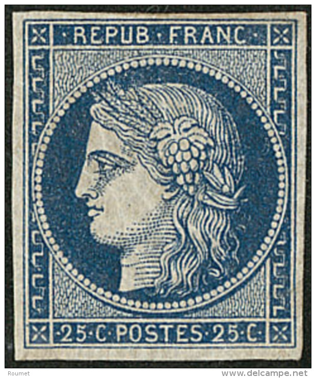 No 4c, Bleu Fonc&eacute;, Jolie Pi&egrave;ce. - TB. - RR - 1849-1850 Cérès