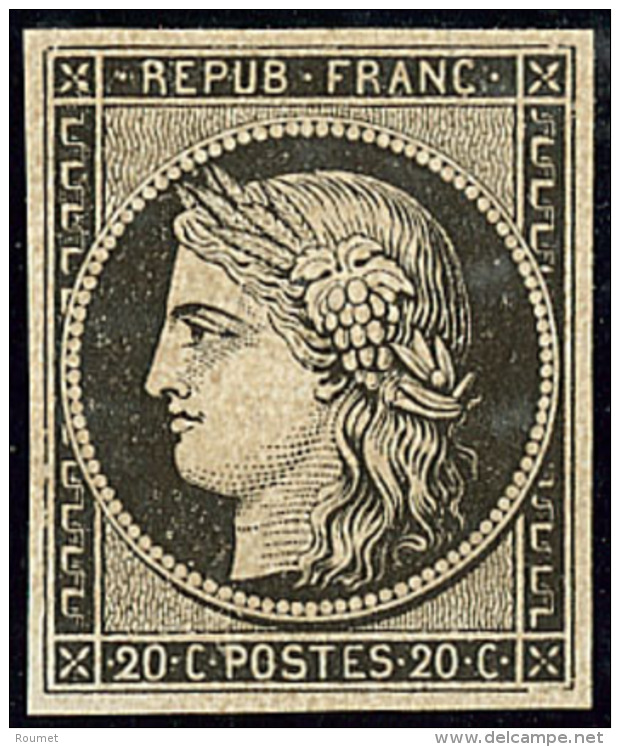 No 3f, Noir Sur Teint&eacute;, Tr&egrave;s Frais. - TB - 1849-1850 Ceres