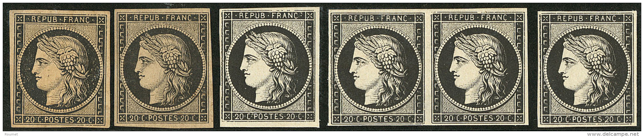 No 3, Six Dont Paire, Tous &eacute;tats - 1849-1850 Ceres