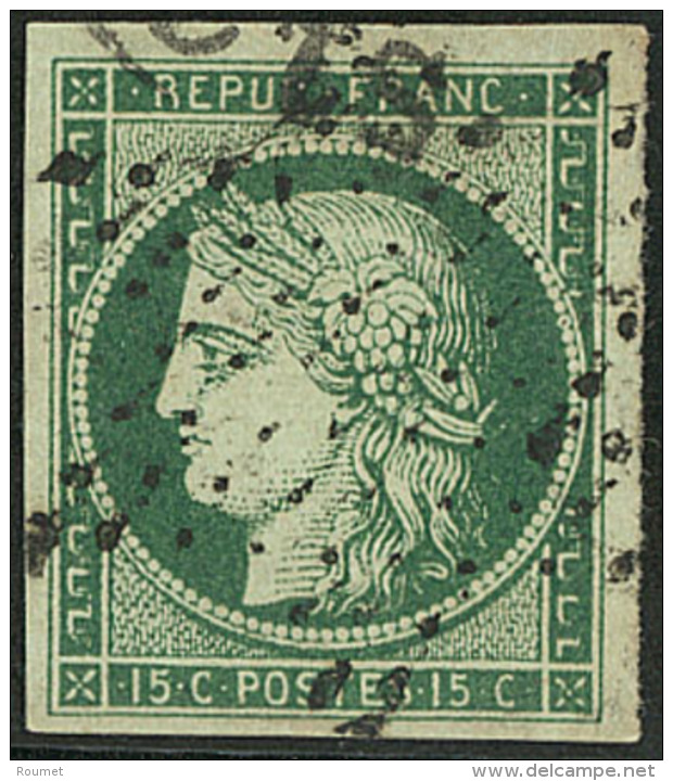No 2d, Vert Tr&egrave;s Fonc&eacute;, Obl &eacute;toile, Tr&egrave;s Belle Nuance. - TB. - R - 1849-1850 Ceres