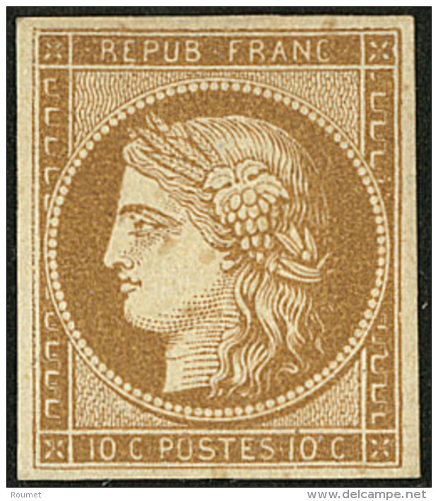 No 1c, Bistre-verd&acirc;tre, Tr&egrave;s Frais. - TB. - R - 1849-1850 Cérès