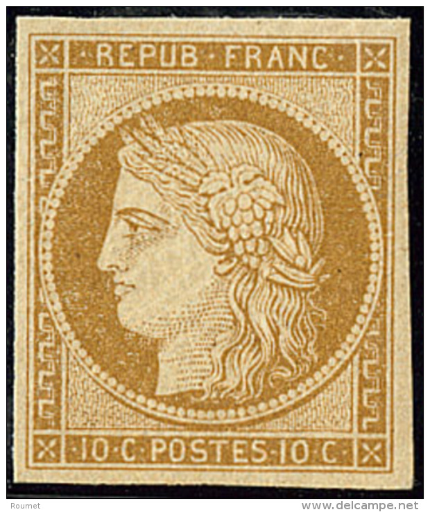 No 1, Bistre, Tr&egrave;s Frais. - TB. - R - 1849-1850 Cérès