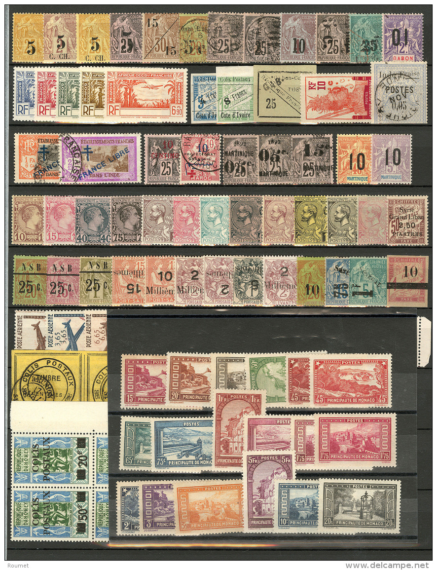 1886-1926 (Poste, PA), Valeurs Moyennes Diverses Dont Gabon 14, Martinique 27a, 29a, Monaco 119/134, S&eacute;n&eacute;g - Verzamelingen