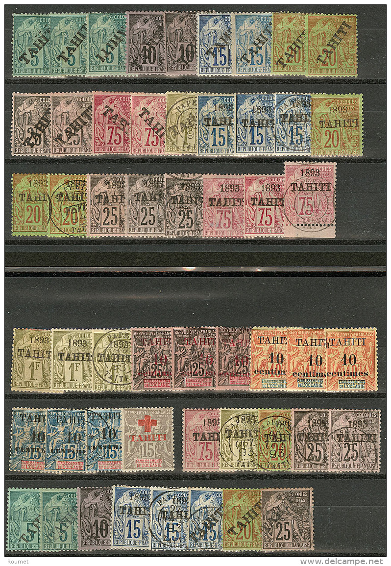 Collection. 1893-1903, Dont 14 Obl Et Nombreux Doubles, Qqs Ex Pd Ou Fortes Charni&egrave;res. - TB - Other & Unclassified